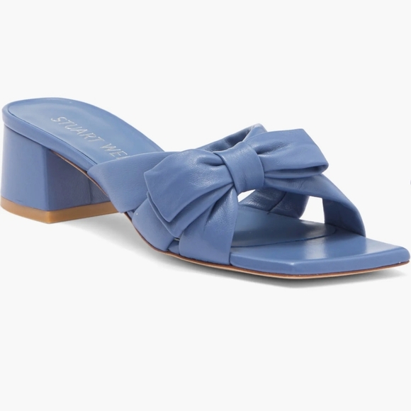 NWOB Stuart Weitzman Sofia 45MM Bow Leather Sandals - Picture 1 of 16